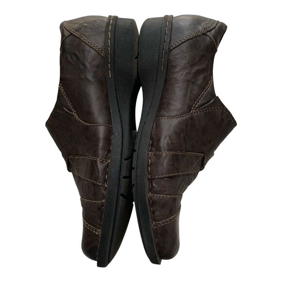 Clarks Brown Leather Shoes Womens 8.5 M Distressed Round Toe Cushioned Comfort - Picture 6 of 16